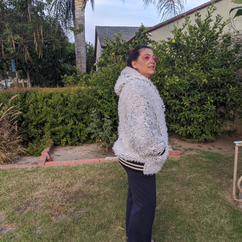 Free People Shaggy Faux Oversized Jacket M/L - Picture 2 of 7